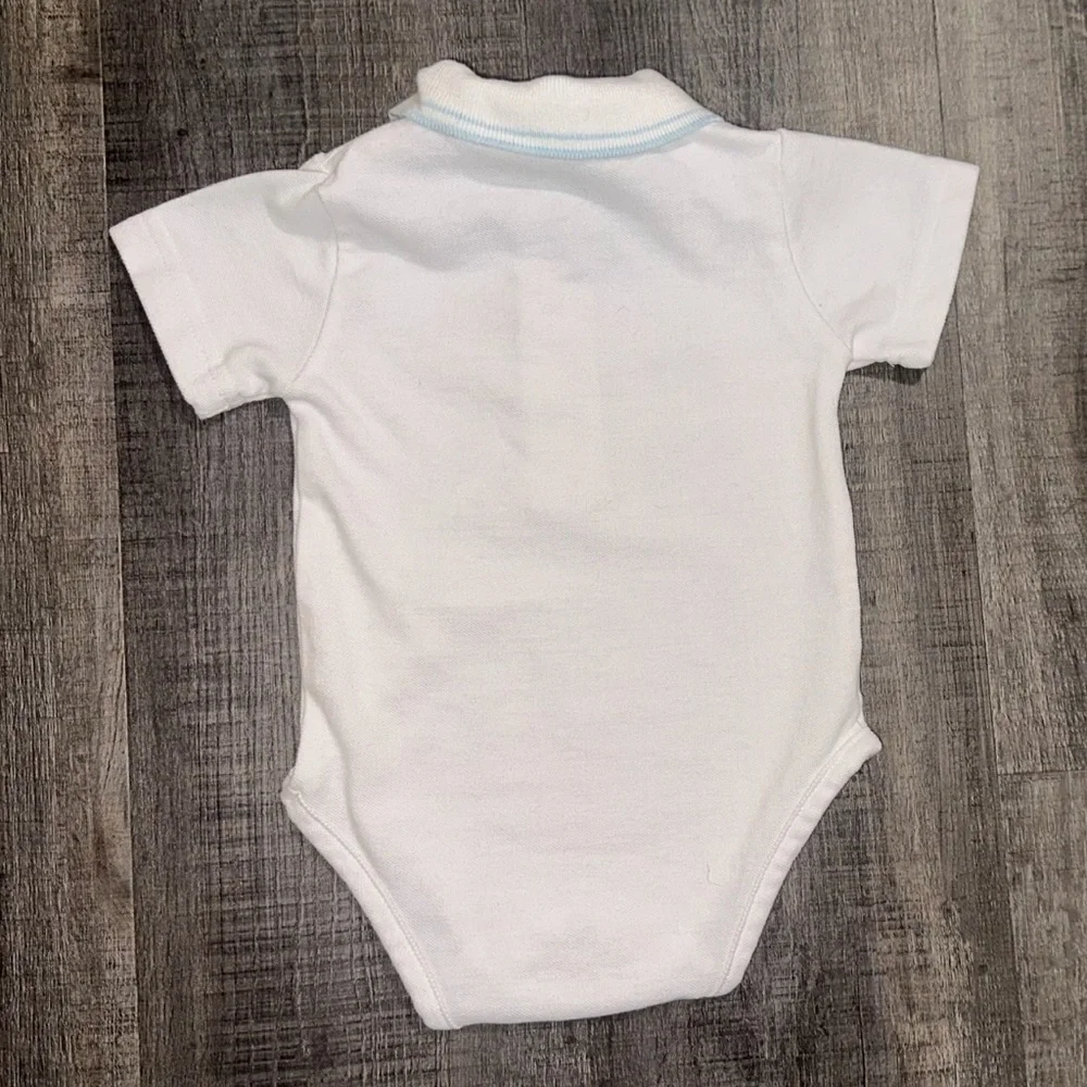 💞 New Baby & Toddler Boy Size 3-6 Months White Collared Onesie Bodysuit
